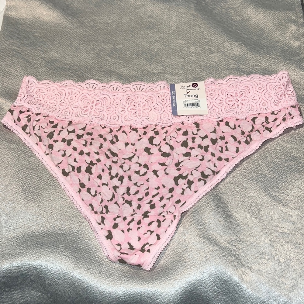 Secret Treasures Rayon Lace Thong Size XXL Pink